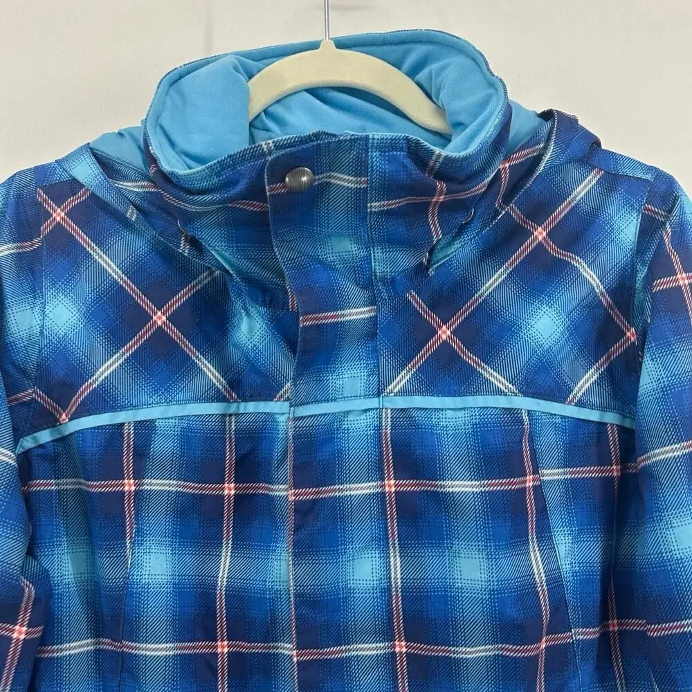 Burton Girl’s Elodie Snowboard Jacket Insulated Waterproof Blue Plaid X-Large
